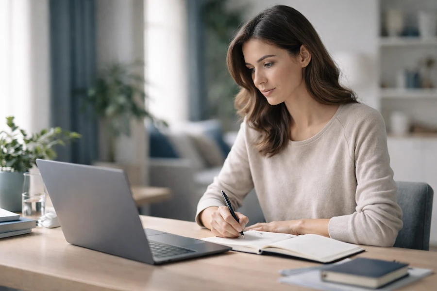 Profesional tomando un curso en linea en el Campus IMECAPI