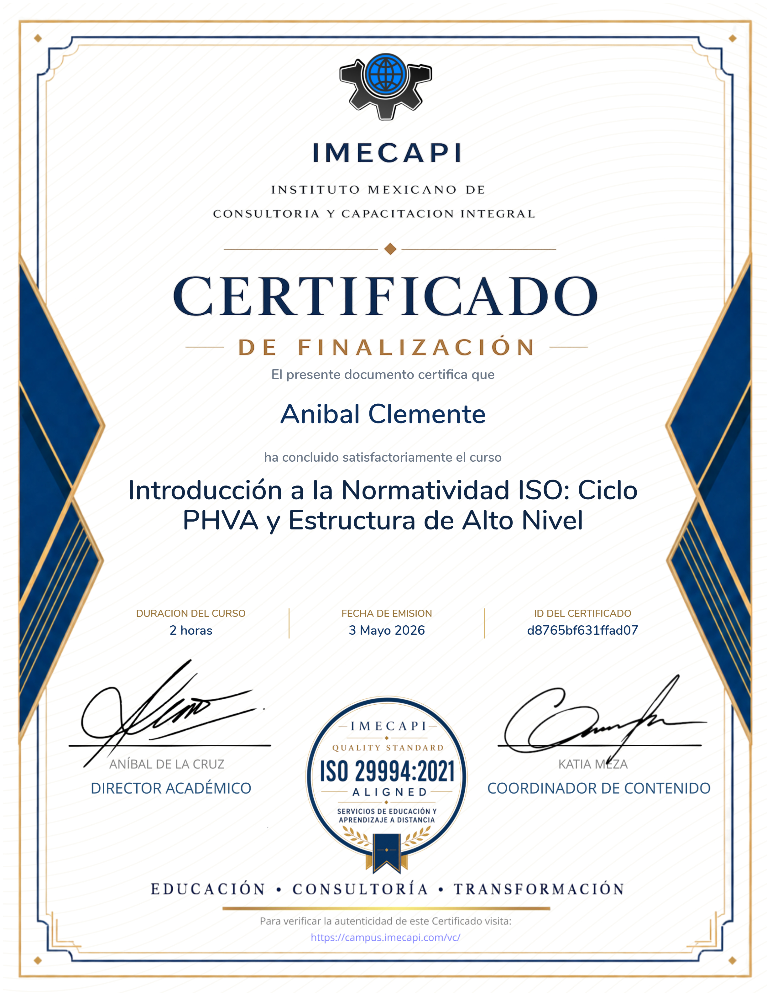 Introducción a la Normatividad ISO: Ciclo PHVA y Estructura de Alto Nivel